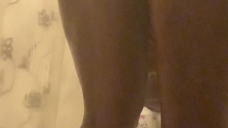 Squirting water out of my hairy Pussy in the shower 
