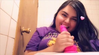 Sucking my cute lil dildo!