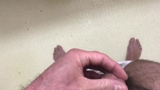 My Calvin’s in a bathroom playing with my cum machine 