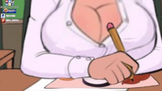 Confession booth! Animated Big Booty Nun Spanks School Girl front of Class
