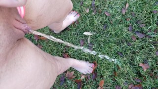 Long Morning Piss Outside In Grass