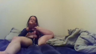 Solo Transgirl Pinching, Slapping And Pulling Her Own Tiny Tits 