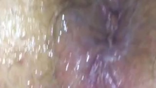 Creamy ass and pussy toy play