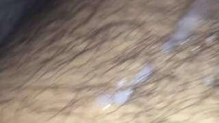 Quick cum on hairy body 