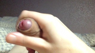 Teen plays with big cock. Homemade