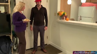 Stepmom welcomes home and pleases stepson - Erin Electra