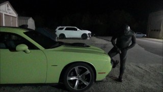 hump and cum on green muscle car