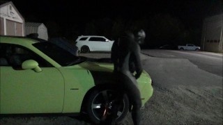 hump and cum on green muscle car