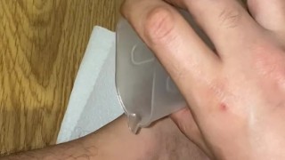 Male foot oil massage - young feet joy