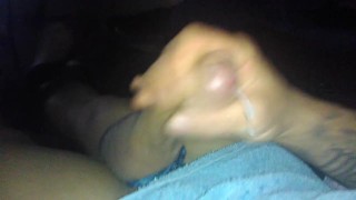 Stroking my cock bored and horny