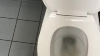STRAIGHT man JERKS OFF in PUBLIC RESTROOM