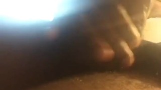 Ebony Solo masturbation until it gets hard 