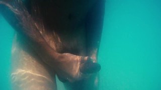 Hot teen cums underwater