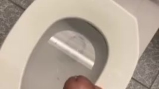 Cum shots all over mall bathroom
