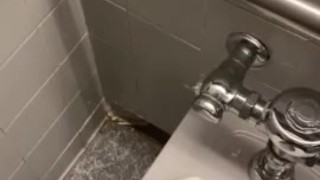 Cum shots all over mall bathroom