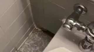 Cum shots all over mall bathroom
