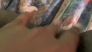 Playing with hairy pussy cream and got caught !!