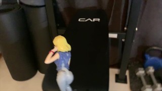 One man bukkake for an Android 18 anime figurine
