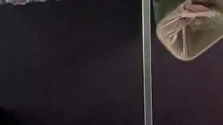  hairy pussy in the ceiling mirror after fucking a stranger 
