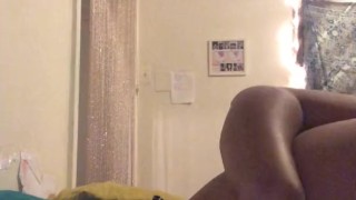 Teen mom home alone, showing off and playing with her pussy