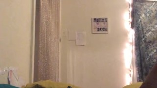 Teen mom home alone, showing off and playing with her pussy