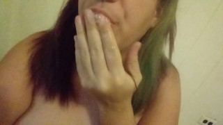 Deep Throating My Pink Dildo | Sloppy Blowjob