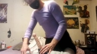 sissy rides dildo