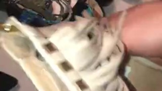 Girlfriends heels fucked and cum