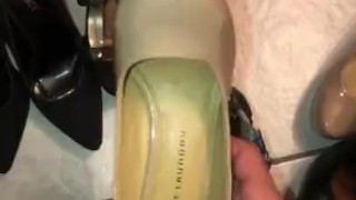 Girlfriends heels fucked and cum