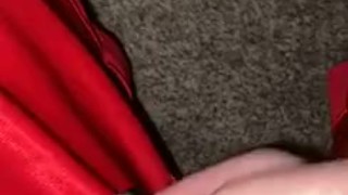 Rubbing his Tiny Caged Dick