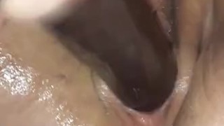Fucking my pussy with my BBC dildo makes me cum