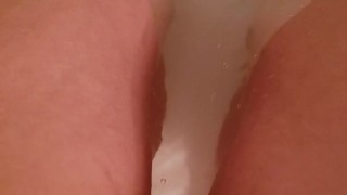 Sexy Kneeling Piss In Own Bath Water