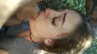 Kinky little deepthroat devil sloppy Facefuck pt2