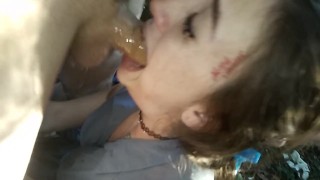 Kinky little deepthroat devil sloppy Facefuck pt2