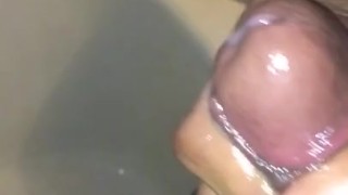 Horny masturbation moment in shower fat nut