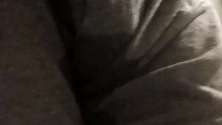 Wetting myself in grey boxers