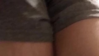 Wetting myself in grey boxers