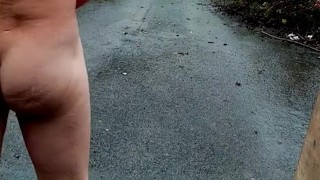 Dared to get naked on the side of road