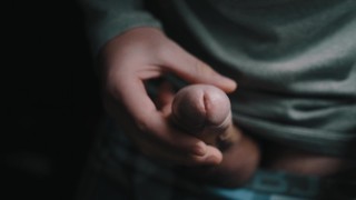 White uncut dick pulsating cum in 4K