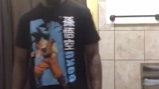 Dragon Ball Z Nerd Jerks Off In The Gym Bathroom