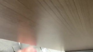 Work masturbation under the desk - big cock wanking in my office. Public