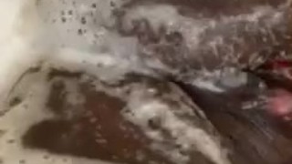 Soapy clean pussy