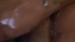 Soapy clean pussy