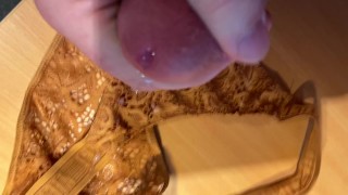 Cum over VS thong whilst watching a panty stuffing video of Pornhub