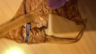 Cum over VS thong whilst watching a panty stuffing video of Pornhub
