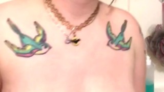 Thick Alternative Girl Smoking and Pissing in Shower [Babygirl_goth]