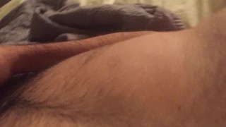“Fuck...fuck...fuck!” Uncut cock cumming onto hairy belly