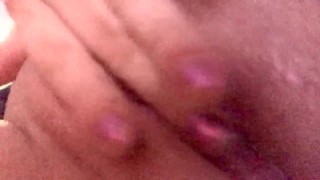 Playing with myself while Daddy watches tv 