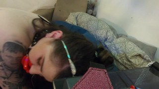 Sex slave kitten bound and fucked to cum