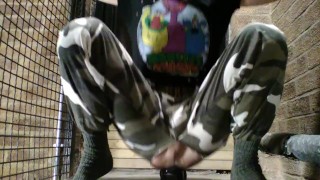 Gay Soldier Fucks Huge Anal Dildo 